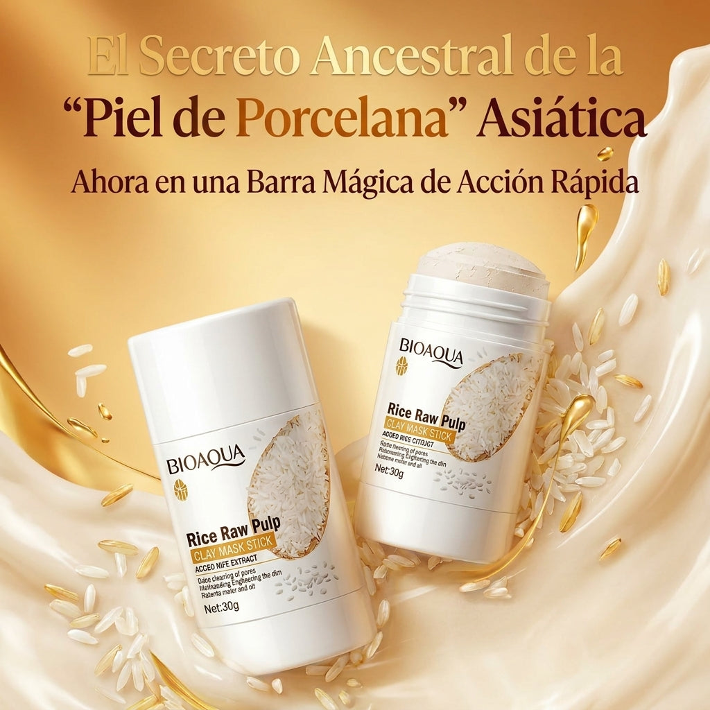 🌾 Mascarilla Facial de arroz en Barra - Bioaqua
